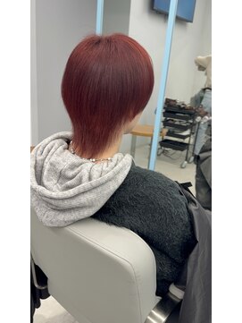 ポプルス(popls) 赤髪ウルフ/メンズウルフ/マッシュウルフ