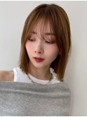 切りっぱなしボブ/ワンレン/アプリコットオレンジ/タッセルボブ3