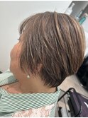 ハイライト/インナーカラー/白髪ぼかし/ハイライト/ショート