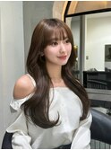 姫カットレイヤー/マロンベージュ/韓国風巻き/顔周り/前髪/横浜