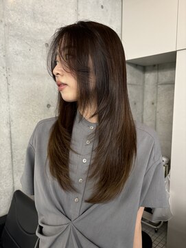 キーチェ 梅田中崎町(keych) 毛流れレイヤーカット/ミディアム/髪質改善/縮毛矯正