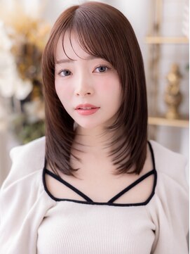 抜け感ハイレイヤーカットミディアムウルフa上尾20代30代40代