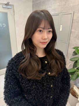 オーレン 横浜(oren) レイヤーカットスタイルオリーブベージュカラー@Risa