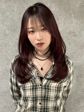 キャパ セントラル 天神 大名店(CAPA central) ナチュラルブラウン 顔周りレイヤー 韓国ヘア 前髪カット