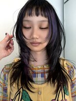 ラパンセヴェール(LA PENSEE VERT)&nbsp;ハッシュカットオン眉ギザバング×デザインカラー