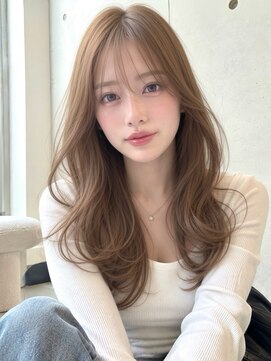 ノア 三宮店(NOA) 【NOA】韓国風ロングレイヤー×透明感ベージュ顔まわり小顔ヘア
