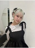 ハッシュカットグレージュデザインカラーツートンカラー原宿駅