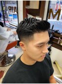 【HOMME HAIR 稲田】 サイドパート スタイル　スペインカール