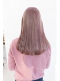 《Utoo e's つくば美容室 》ダブルカラーで春の淡色ペールピンク