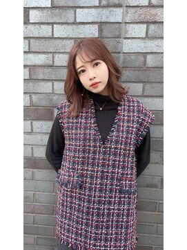 ニューヨークニューヨーク 阪急西宮北口店(NYNY) ピンクベージュで外ハネミディアム