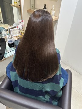 プリマ アンジュ 中目黒店(PRIMA ange) ４0代女性『髪質改善酸性ストレート』 グレージュカラー