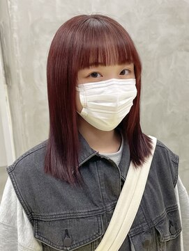 スー 渋谷(suu) レッドブラウンカラーピンクカラーケアブリーチダブルカラー