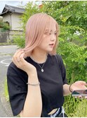 ハイトーン/ペールピンク/ボブ/岡崎