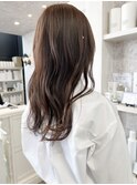 福山市美容室Caary人気 柔らかナチュラルブラウンロングヘア