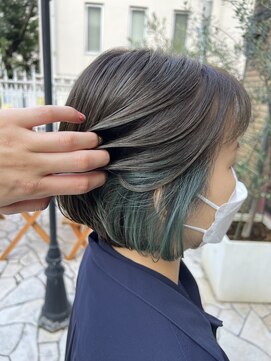 アース 高田馬場店(HAIR&MAKE EARTH) インナーカラー×グリーンアッシュ