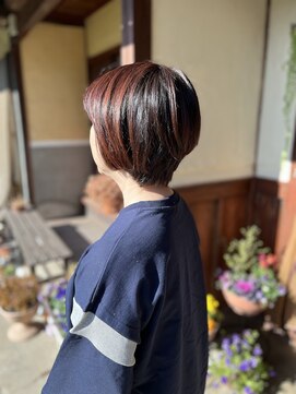 ムク(MUKU) マッシュショート+ピンクレッド+ナチュラル