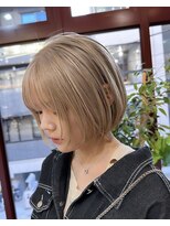 ヲタク(wotaku.)&nbsp;ミルクティーボブケアブリーチハイトーンカラーニュアンスカラー