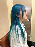 【KASUMI天神美容室】ハイトーン×ターコイズ