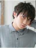 社会人アースカラーくせ毛風マッシュ韓国ヘアY上尾