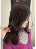 暗髪ロング顔周りレイヤー