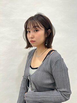 ラボヌールヘアーノーブル 新越谷店(La Bonheur hair noble) 切りっぱなしボブエアリーロング美髪ピンクブラウン 髪質改善