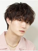 メンズパーマツイスパ波巻きスパイラルマッシュセンターパート