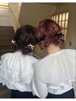 ワンズクロエ 原宿店(ONE's Chloe)&nbsp;ミディアムレイヤーカット似合わせカットダークアッシュ着物原宿