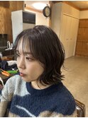 ウェーブ巻きラベンダーカラー