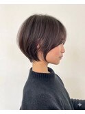 丸みショート×ダークアッシュ