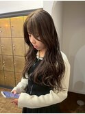 20代30代暗髪ショコラグレージュ◎ロングレイヤー小顔カット