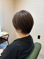 スーリール 福岡別府店(Sourire) 丸みショートヘア アッシュベージュ ショート 40代 50代