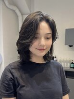 ファーム 大崎店(FAAM)&nbsp;ダークトーンアッシュ×かきあげレイヤーカット