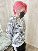 インナーカラー ラベンダーアッシュ ピンクレッドカラー