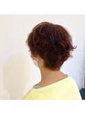 くせ毛風パーマ×オレンジカラー