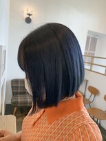 ヘアー ミュゼ 大西店(HAIR Musee)&nbsp;前下がりボブ×ネイビーブルー