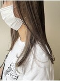 グレージュのイヤリングカラー/ロング