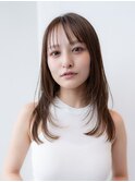 20代30代大人かわいい小顔ひし形レイヤーカットグレージュカラー