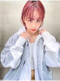 Aimee 町田   ライトピンクベージュ×シースルーボブ
