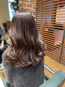 チップタップ 町田店(tip top) カシスピンクブラウン × たぷっとロング #韓国ヘア