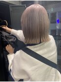 【スタイル藤沢】グレージュ/切りっぱなしボブ/ケアブリーチ