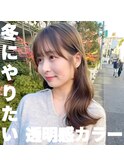 ナチュラル小顔前髪あり後れ毛サイドバング結べるボブくびれヘア