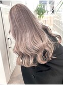ミルクティーアッシュベージュレイヤーボブショートウルフボブ