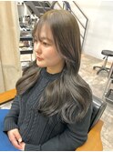 秋カラー◎ブリーチなしオリーブグレージュ透明感