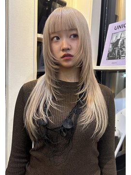 シティ(sity.) 天神　ブリーチカラー　ブロンドカラー　レイヤーカット