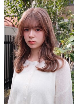 パーク(PAAQ) ミディアム/ブリーチ/レイヤーカット/ミルクティーカラー/