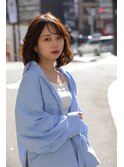 小顔ひし形 レイヤーカット 透明感カラー