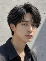 オグジュアリー 表参道(aux.)&nbsp;毛流れハンサムショートセンターパートメンズ黒髪爽やか
