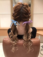 ゆるふわリボンヘアアレンジ w/u岸野