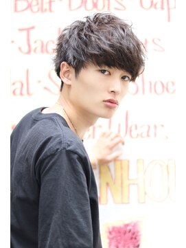 ネイビー(NAVY) 柔らかラフマッシュ　直毛でもふんわり柔らかに