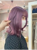 ラベンダーピンクカラー１０代２０代イルミナカラー透明感カラー